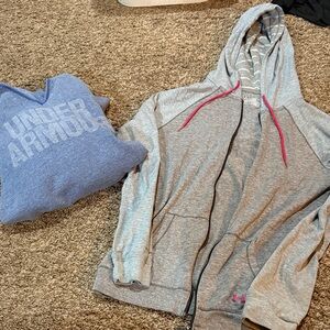 Under Armour Gray Hoodie with Pink Details get sweatshirt for free